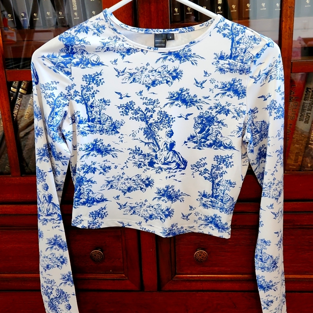 Printed silk tee shirt